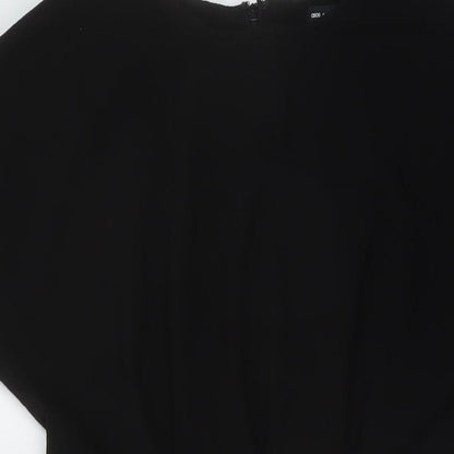 ASOS Womens Black Polyester Sheath Size 12 Round Neck Zip