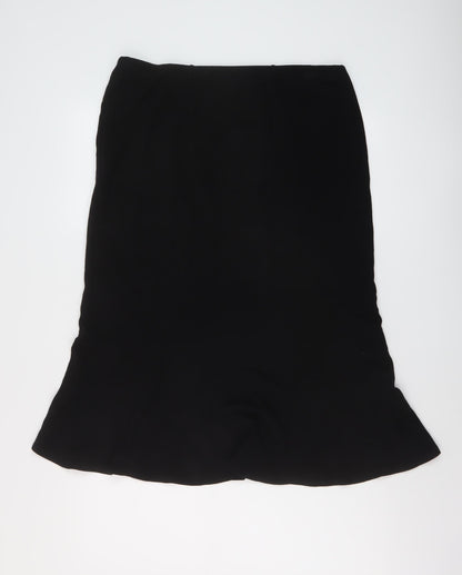 Amber Womens Black Polyester A-Line Skirt Size 16