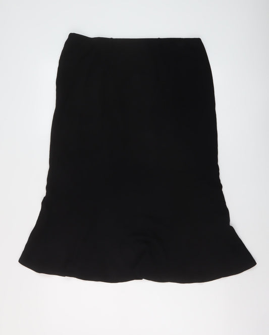 Amber Womens Black Polyester A-Line Skirt Size 16