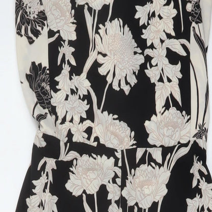 Topshop Womens Beige Geometric Polyester Jumpsuit One-Piece Size 14 Zip