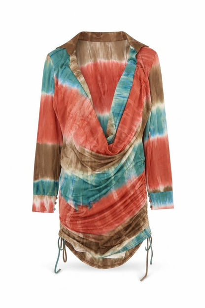Fashion Nova Womens Multicoloured Polyester Mini Size S Cowl Neck Pullover