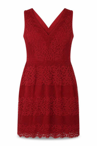 NEXT Womens Red Polyester Shift Size 14 V-Neck Zip