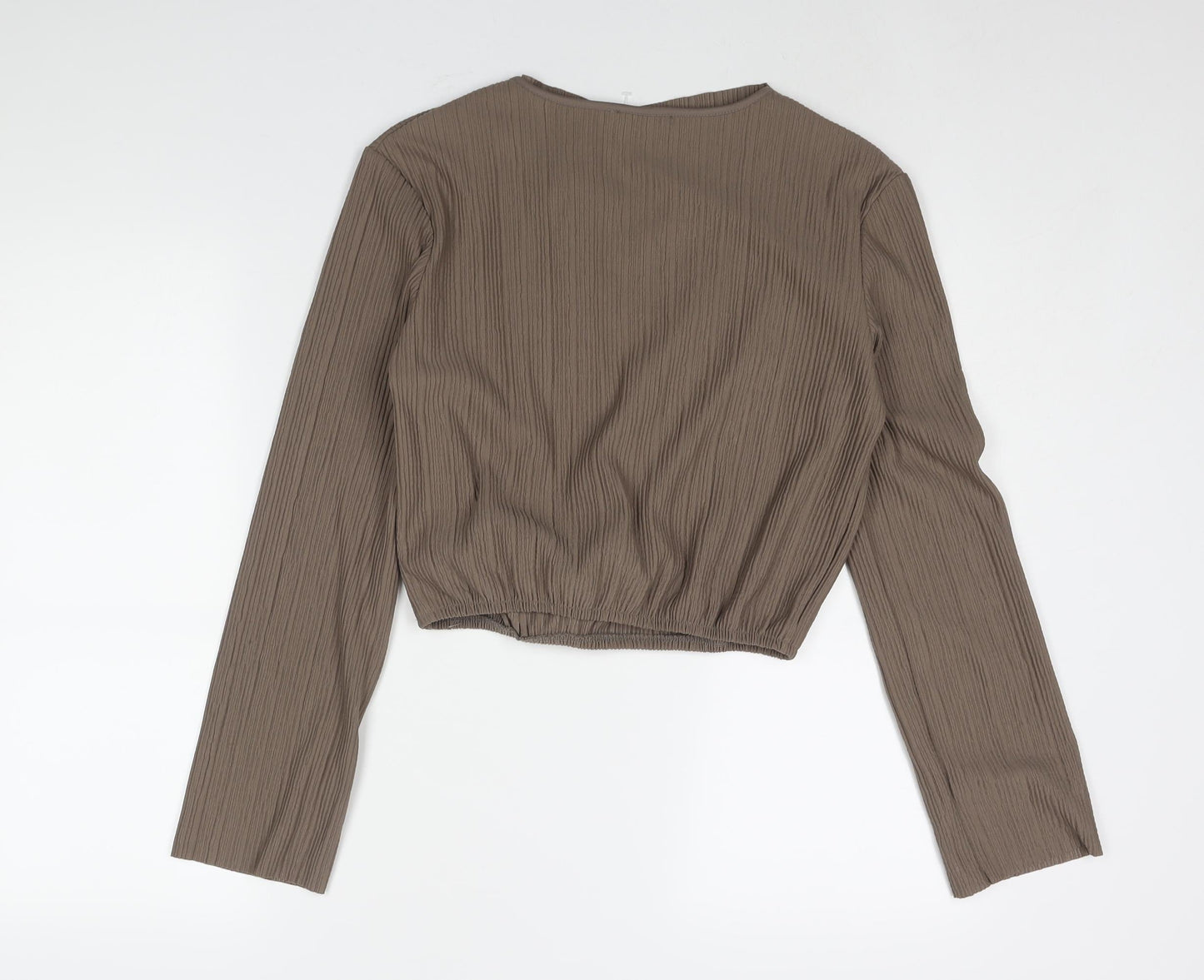 Womens UK Size M Zara Brown Basic Blouse