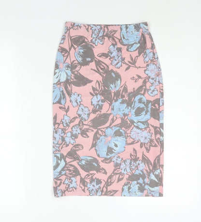 Club L Womens Pink Floral Polyester Bandage Skirt Size 10