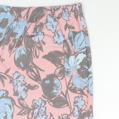 Club L Womens Pink Floral Polyester Bandage Skirt Size 10