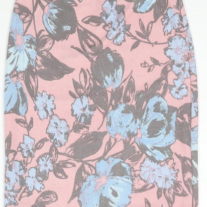 Club L Womens Pink Floral Polyester Bandage Skirt Size 10