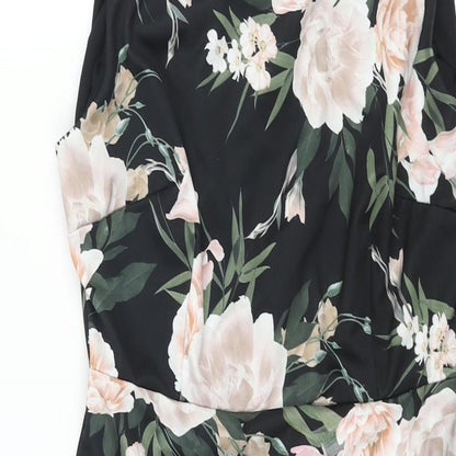 Dorothy Perkins Womens Multicoloured Floral Polyester Pencil Dress Size 12 Mock Neck Zip