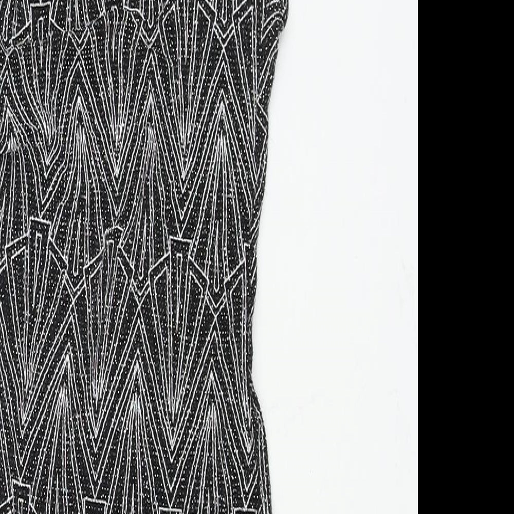 Divided by H&M Womens Silver Geometric Polyamide Bodysuit One-Piece Size XS Snap