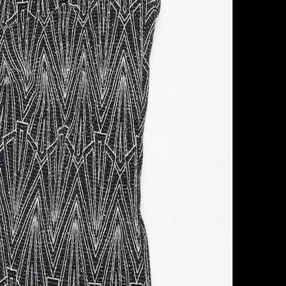 Divided by H&M Womens Silver Geometric Polyamide Bodysuit One-Piece Size XS Snap