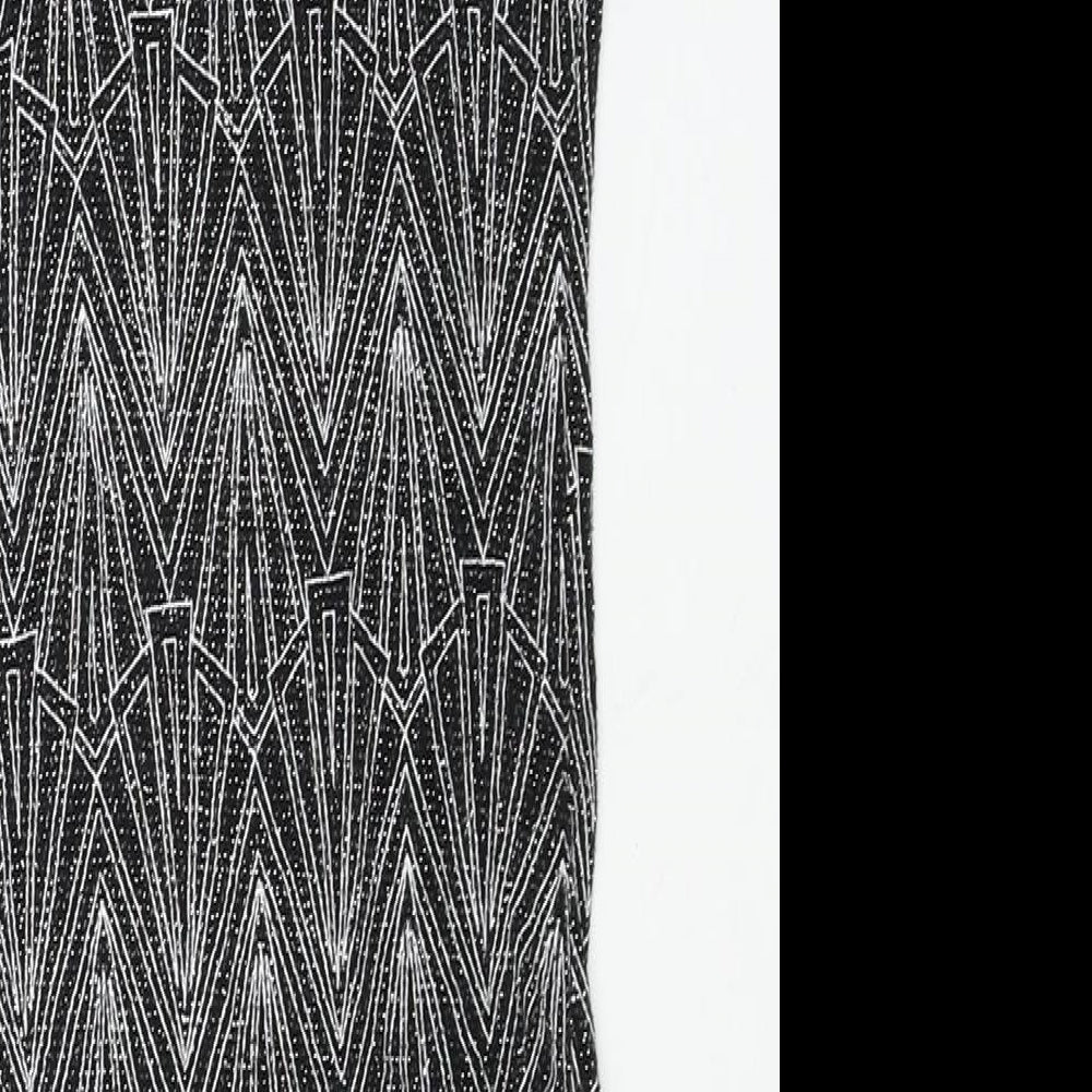 Divided by H&M Womens Silver Geometric Polyamide Bodysuit One-Piece Size XS Snap