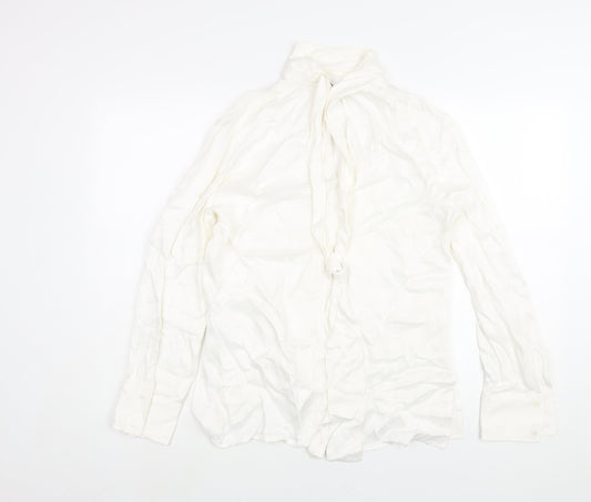 Womens UK Size S Zara White Basic Blouse