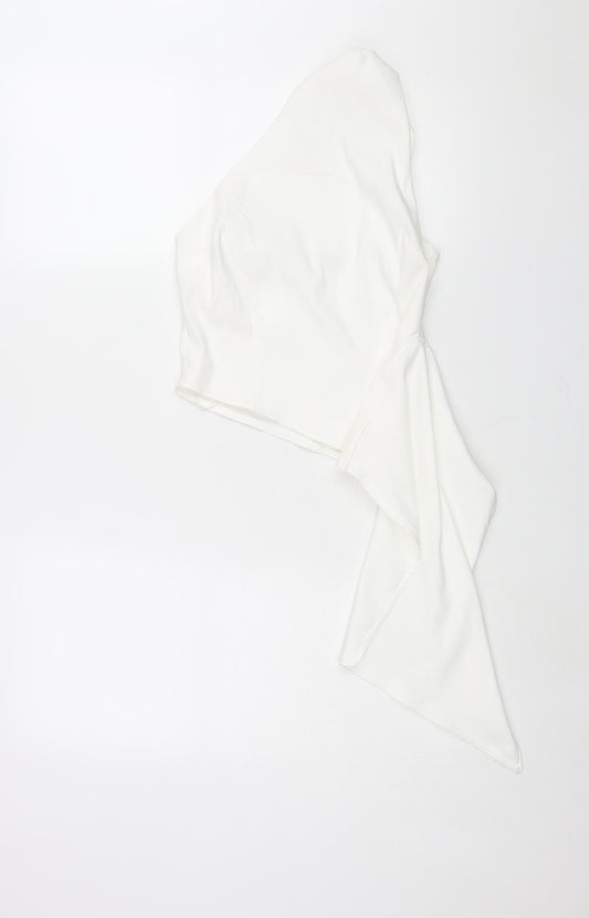 Womens UK Size M Zara White Basic Blouse
