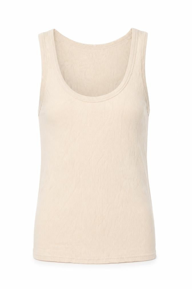Womens UK Size 10 Topshop Beige Basic Tank
