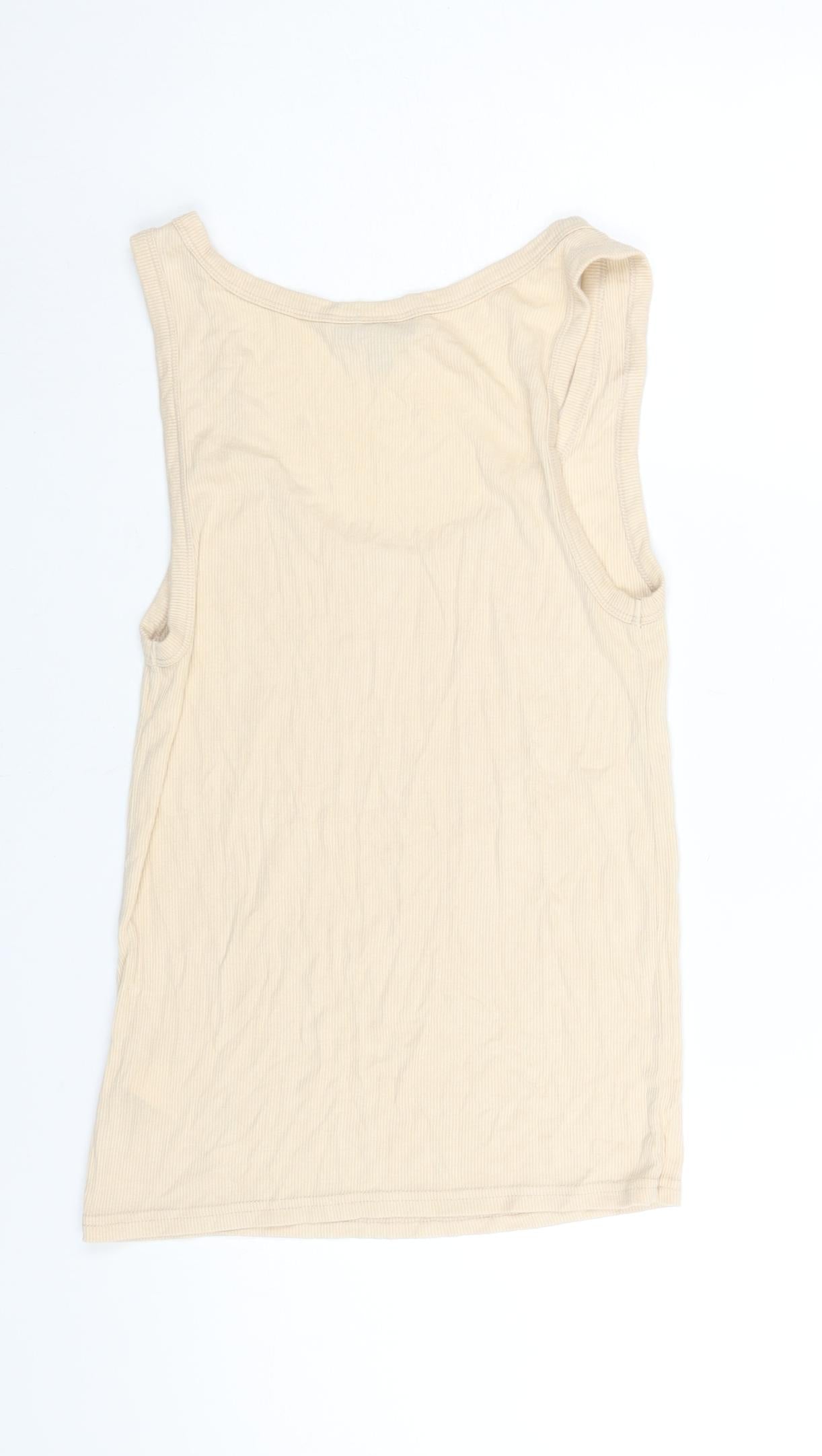Womens UK Size 10 Topshop Beige Basic Tank