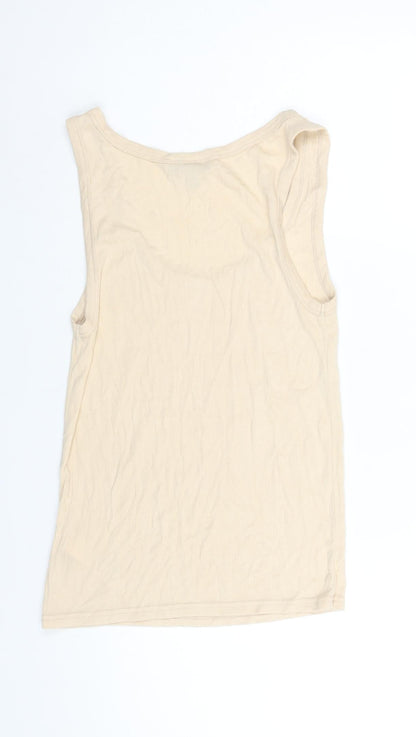 Womens UK Size 10 Topshop Beige Basic Tank