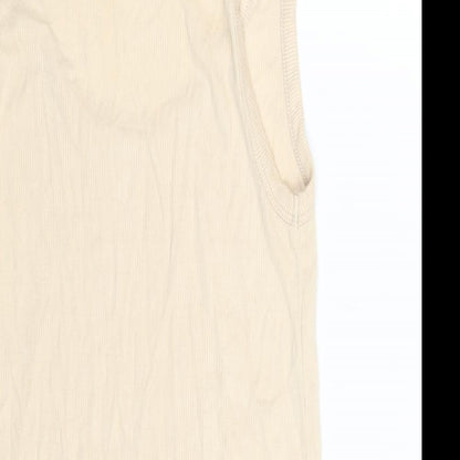 Womens UK Size 10 Topshop Beige Basic Tank