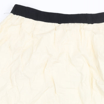 Eloquii Womens Ivory Geometric Cotton A-Line Skirt Size 16 - Embroidered Tassle Detail