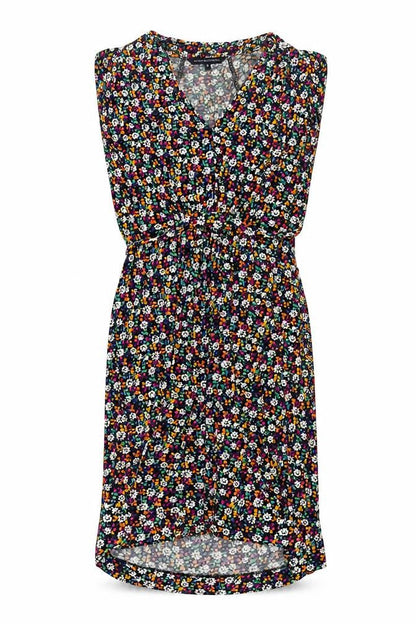 French Connection Womens Multicoloured Floral Viscose Sheath Size 10 V-Neck Pullover - Belted
