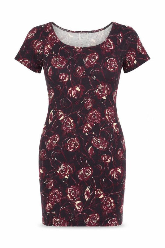Style Incorporated Womens Purple Floral Cotton Bodycon Size 12 Round Neck Pullover