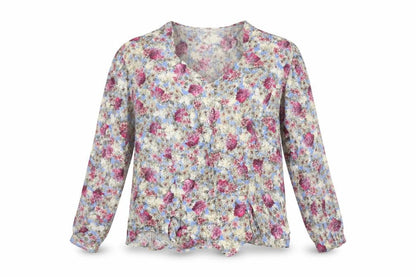 Set & Match Womens Multicoloured Floral Viscose Basic Blouse Size 20 V-Neck