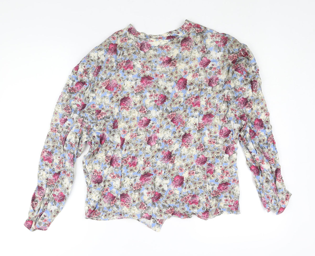 Set & Match Womens Multicoloured Floral Viscose Basic Blouse Size 20 V-Neck