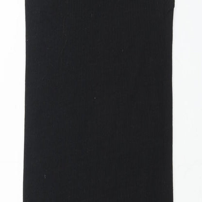Zara Womens Black Polyester Bodycon Size M V-Neck Pullover