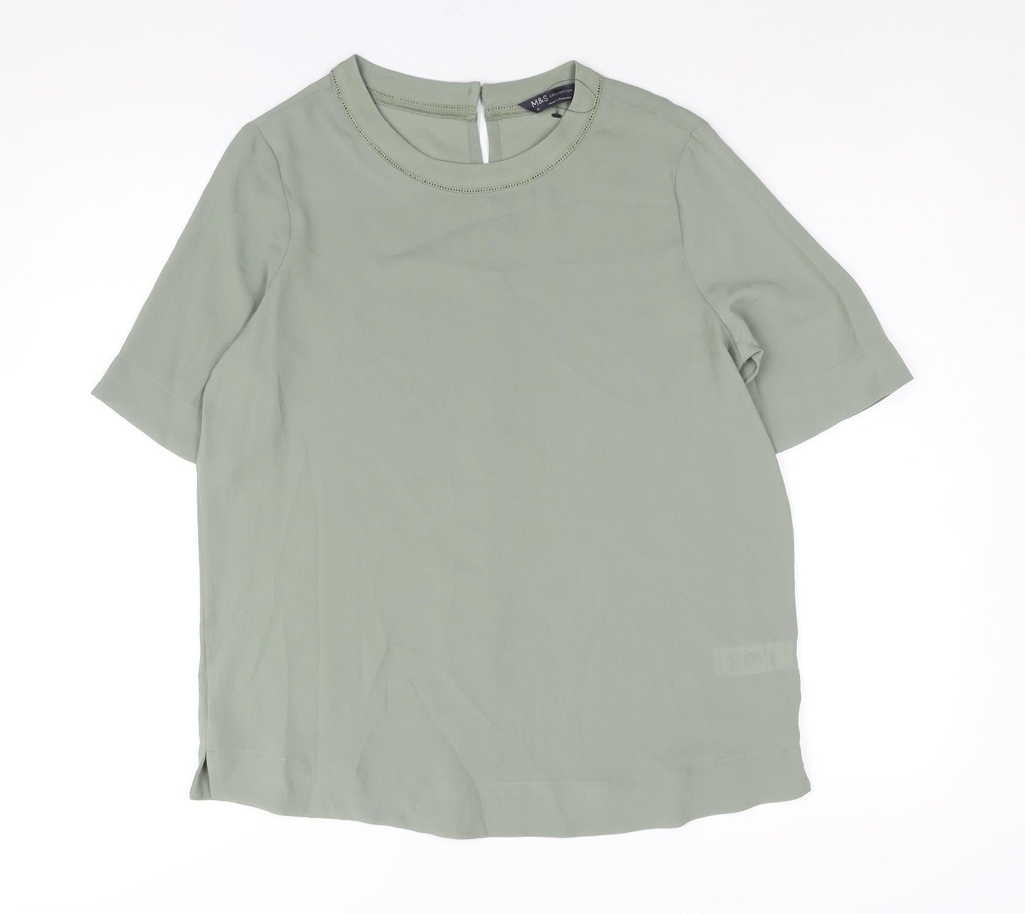 Womens UK Size 12 Marks and Spencer Green Basic Blouse