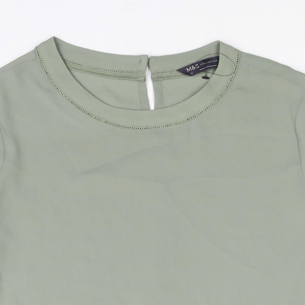Womens UK Size 12 Marks and Spencer Green Basic Blouse
