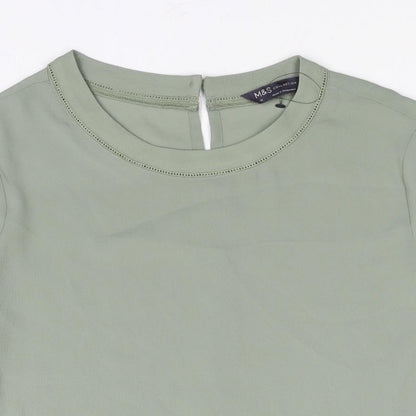 Womens UK Size 12 Marks and Spencer Green Basic Blouse
