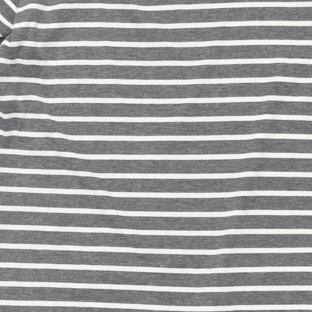 Sunnyme Womens Grey Striped Polyester Shift Size 12 Round Neck Zip - Size 12-14
