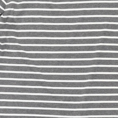 Sunnyme Womens Grey Striped Polyester Shift Size 12 Round Neck Zip - Size 12-14