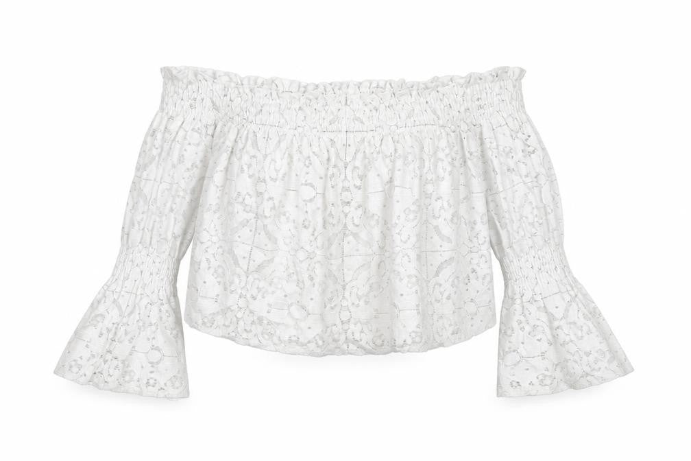 Womens UK Size M Zara White Cropped Blouse