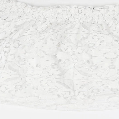 Womens UK Size M Zara White Cropped Blouse