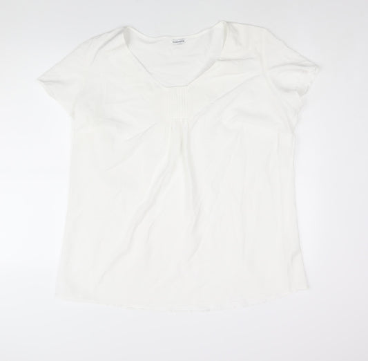 Womens UK Size 22 Wardrobe White Basic Blouse