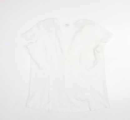 Womens UK Size 22 Wardrobe White Basic Blouse