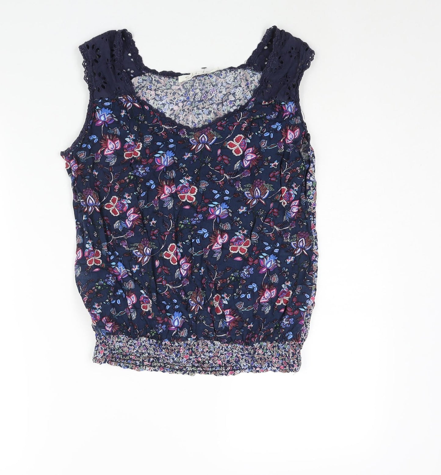 Womens UK Size L Solitaire Blue Camisole Blouse