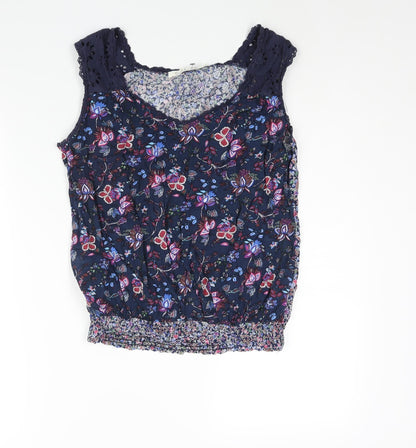 Womens UK Size L Solitaire Blue Camisole Blouse