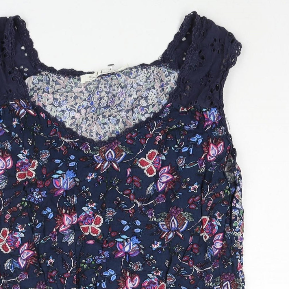 Womens UK Size L Solitaire Blue Camisole Blouse