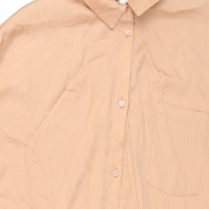 Monki Womens Pink Polyester Shirt Dress Size S Collared Button