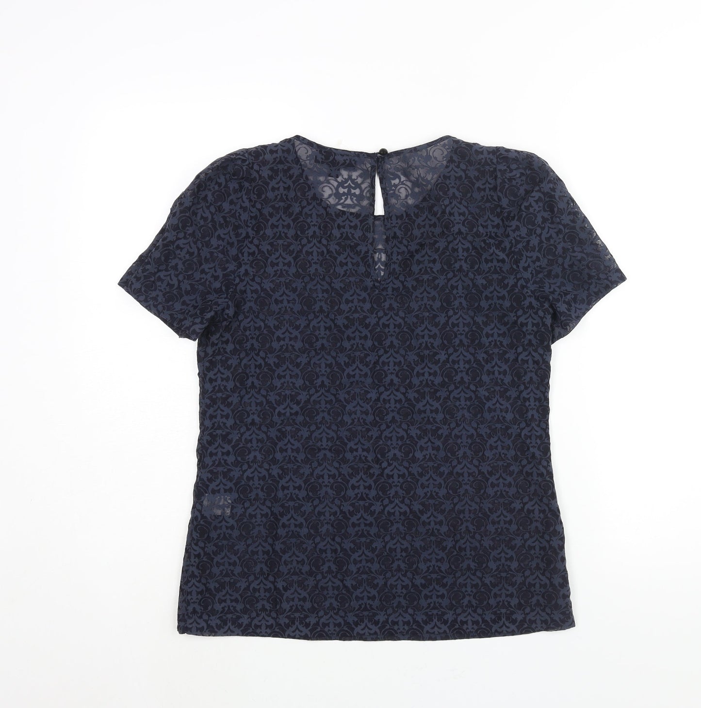 Womens UK Size 10 Warehouse Blue Basic Blouse