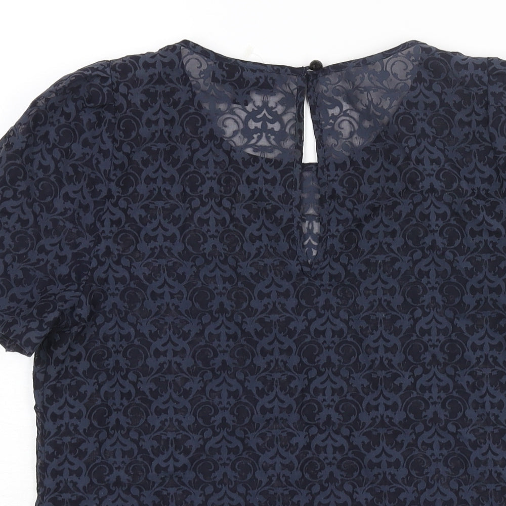Womens UK Size 10 Warehouse Blue Basic Blouse