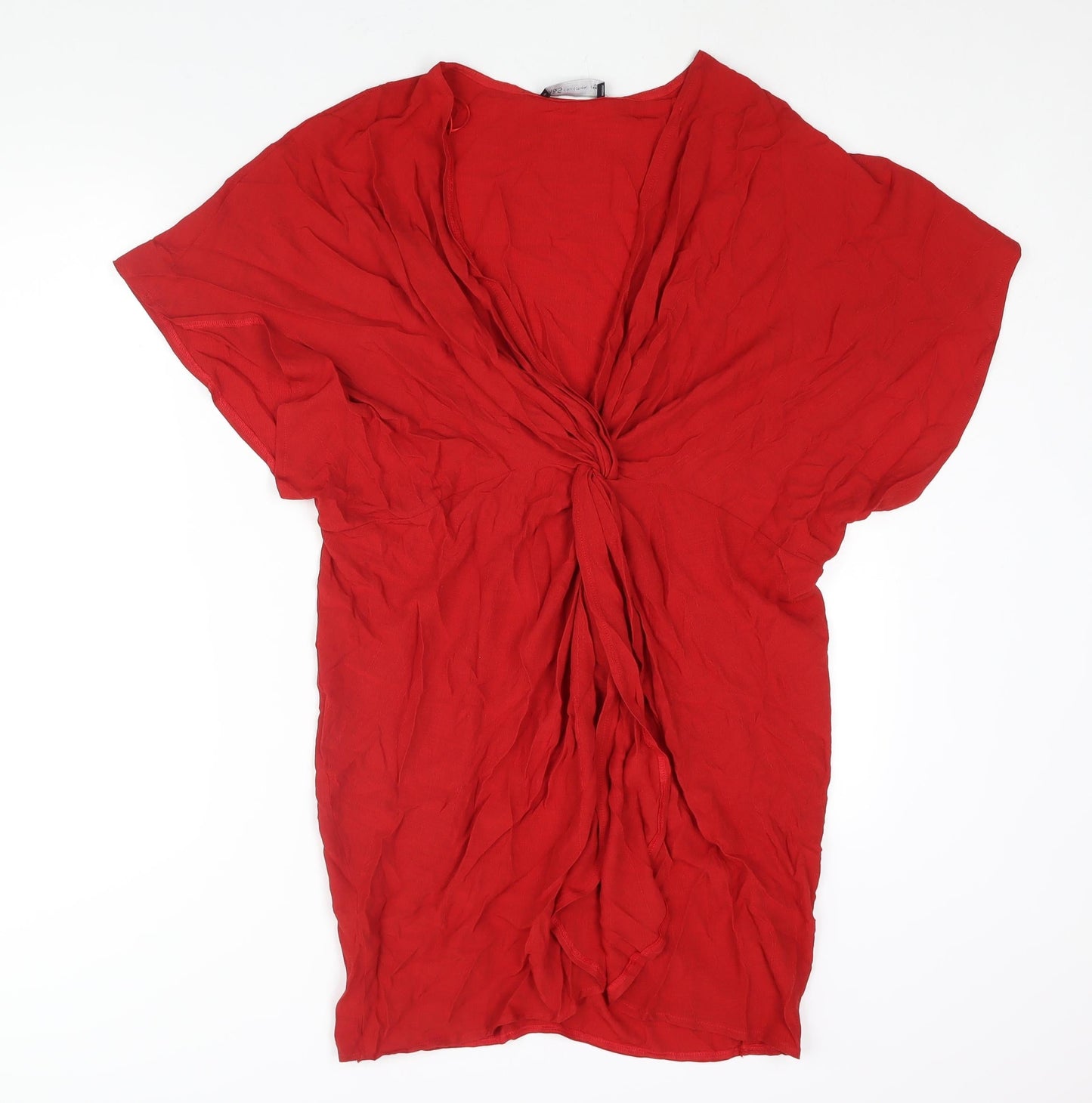 Womens UK Size S Marks and Spencer Red Tunic Blouse
