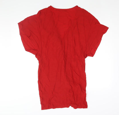Womens UK Size S Marks and Spencer Red Tunic Blouse