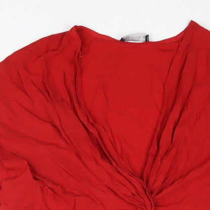 Womens UK Size S Marks and Spencer Red Tunic Blouse