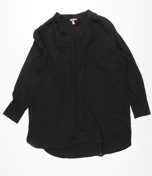 H&M Womens Black Polyester Shift Size XL V-Neck Pullover