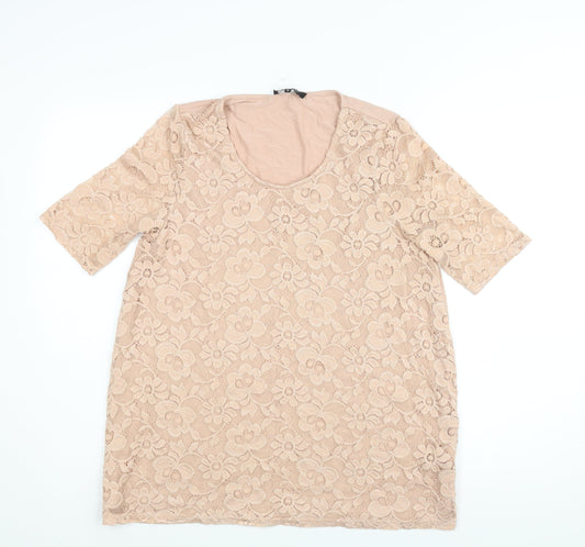 Womens UK Size 12 New Look Pink Basic Blouse