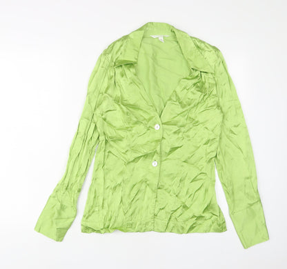 Womens UK Size M H&M Green Basic Button-Up