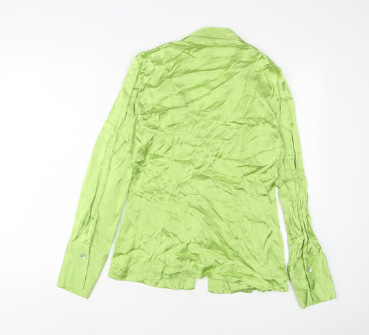 Womens UK Size M H&M Green Basic Button-Up