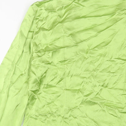 Womens UK Size M H&M Green Basic Button-Up