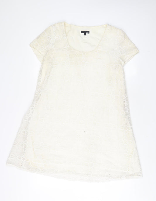 NEXT Womens White Polyester A-Line Size 16 Scoop Neck Pullover